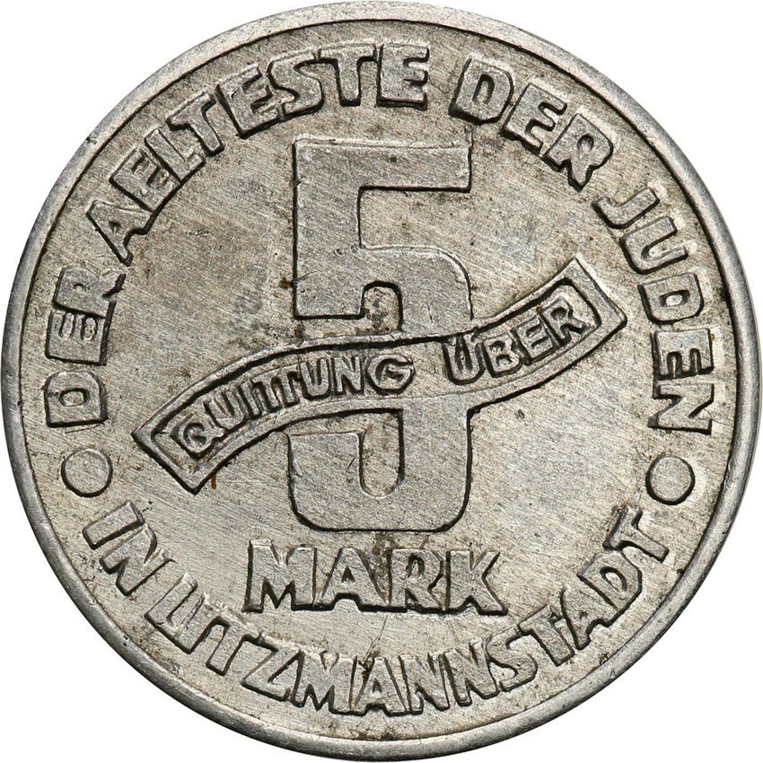 Getto Łódź. 5 marek 1943, aluminium - odmiana 1/1